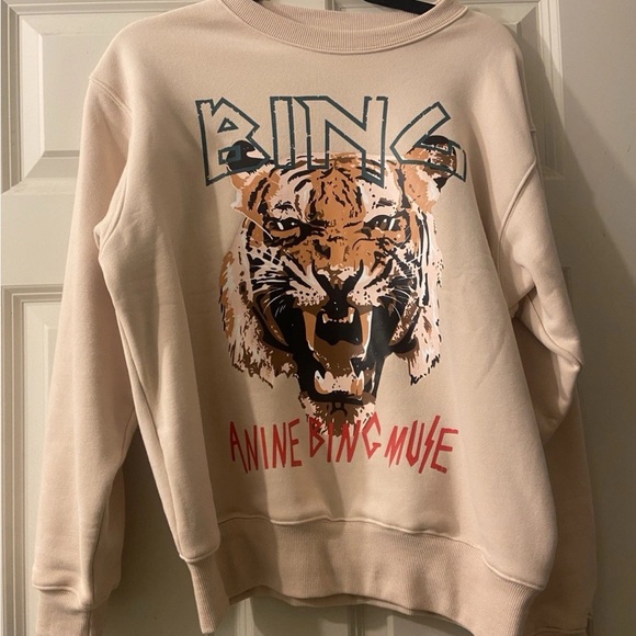 Anine Bing Cream Tiger Crewneck Sweatshirt - Picture 2 of 13